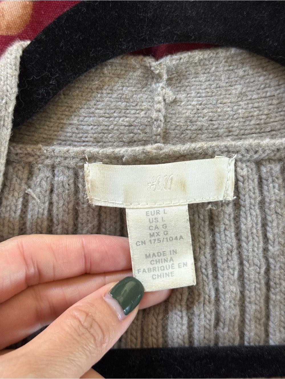 H&M Ribbed Button-Front Taupe Cardigan - Picture 3 of 5